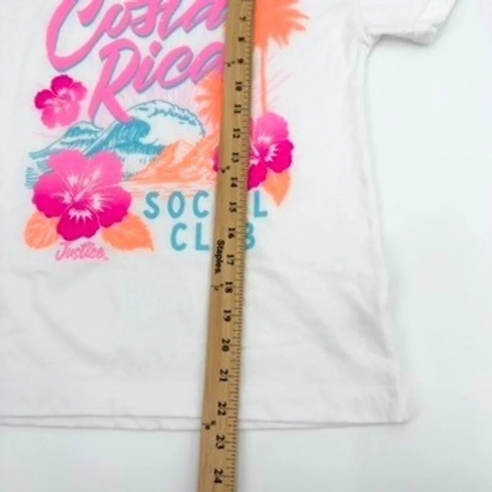 Justice Girls Costa Rica Social Club Graphic Tee and Tie Dye Bike Shorts Set M10